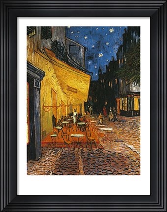 Framed Cafe Terrace on the Place du Forum, Arles, at Night, c.1888 Print