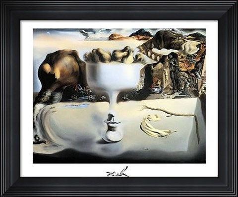 Framed Apparition of Face and Fruit Dish on a Beach, c.1938 Print