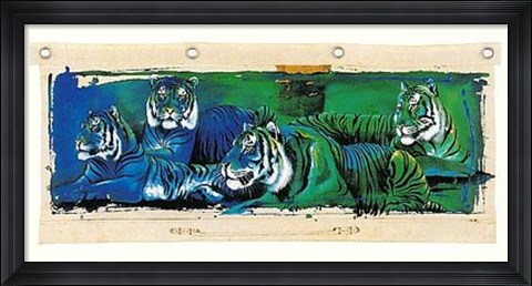 Framed White Tigers Print