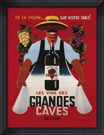 Framed Les Vins des Grandes Caves Print