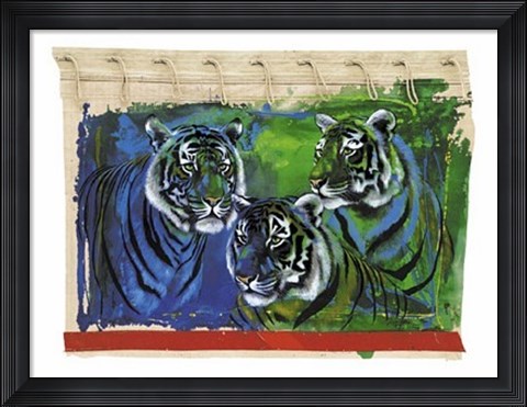 Framed Three Tigers Print