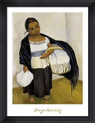Framed Nino con Cesto Print
