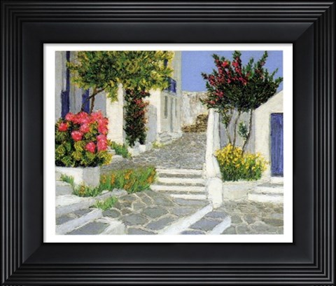 Framed Escaliers a Mykonos Print