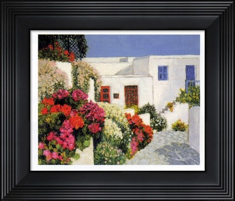 Framed Passage Fleuri a Mykonos Print