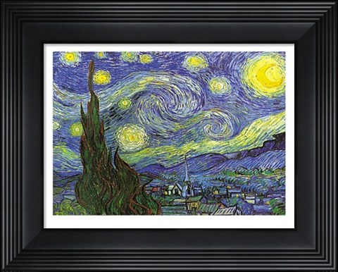 Framed Nuit Etoilee a St. Remy Print