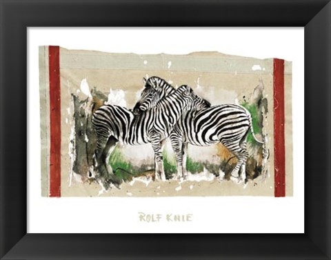 Framed Two Zebras Print