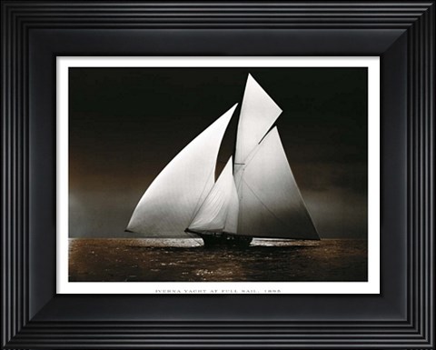 Framed Iverna Yacht at Full Sail, 1895 Print