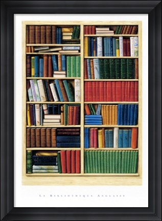 Framed La Bibliotheque Anglaise Print