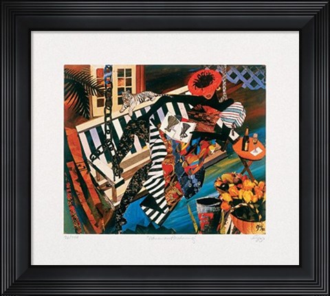 Framed Woman on Porch Swing Print