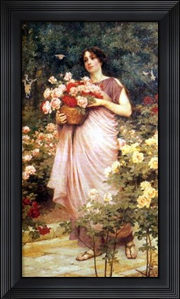 Framed In a Garden of Roses Print