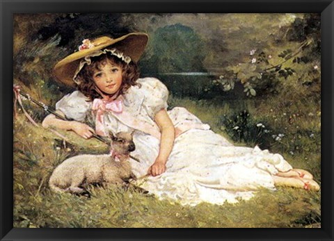 Framed Girl with her Pet Print