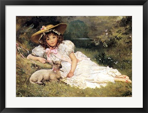 Framed Girl with her Pet Print