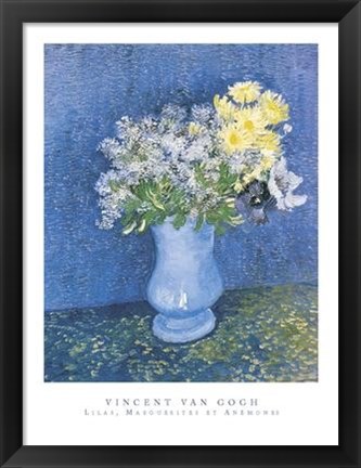 Framed Lilas, Marueritas et Anemones Print