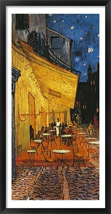 Framed Cafe Terrace on the Place du Forum, Arles, at Night, c.1888 Print