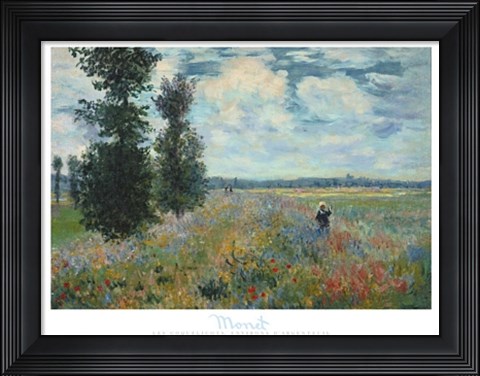 Framed Les Coquelicots, Environs d&#39;Argenteuil Print