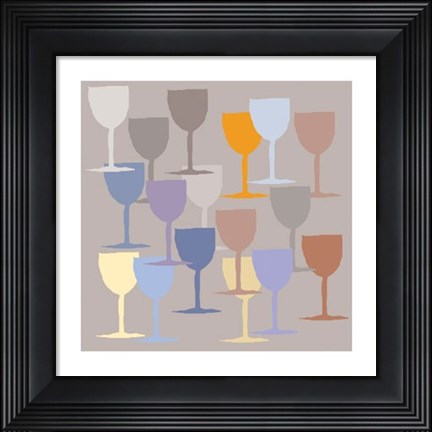 Framed Seventeen Glasses II Print