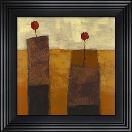 Framed Two Red Flowers Print