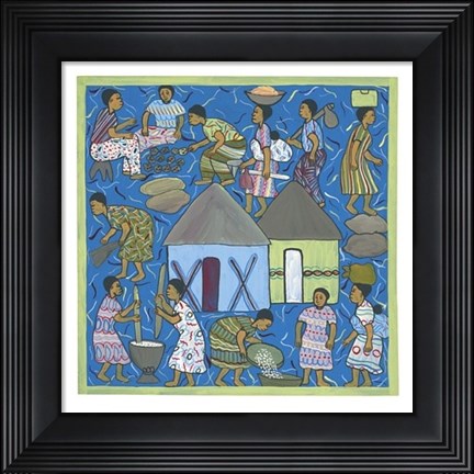 Framed Village Life II Print