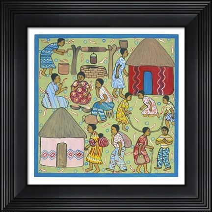 Framed Village Life III Print