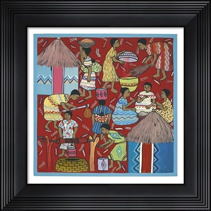 Framed Village Life IV Print