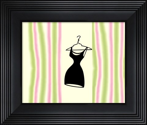 Framed Robe sur Rose et Vert Print
