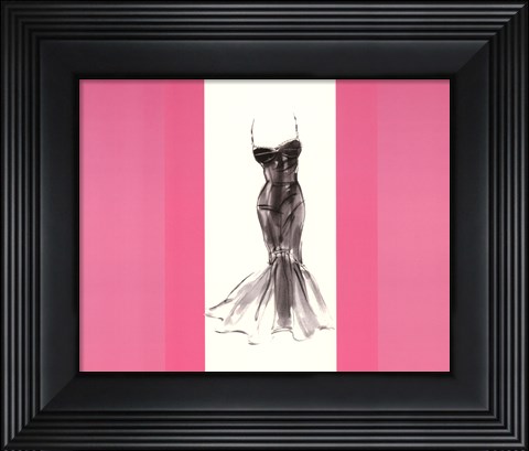 Framed La Robe Noire avec Rouge Print
