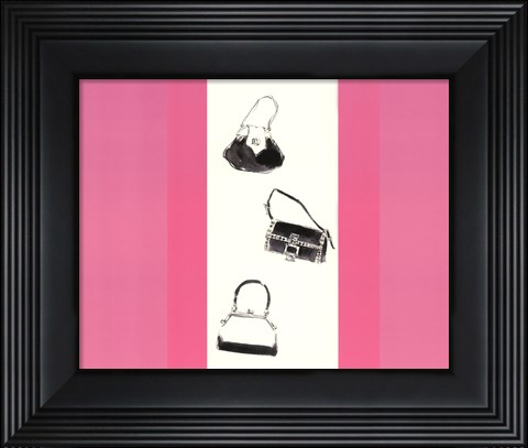 Framed Trois Sacs a Main avec Rouge Print