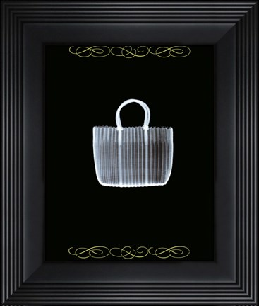 Framed Straw Bag in Blue Print