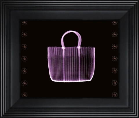 Framed Straw Bag in Lilac Print