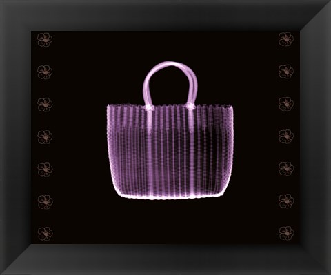 Framed Straw Bag in Lilac Print