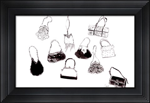 Framed Ten Handbags Print
