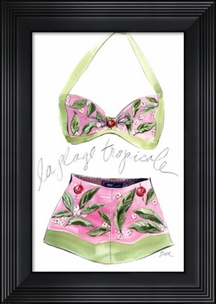 Framed La Plage Tropicale Print