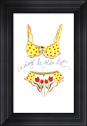 Framed La Plage de Polka Dot Print