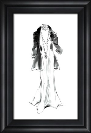 Framed Black Jacket with Necklace Print