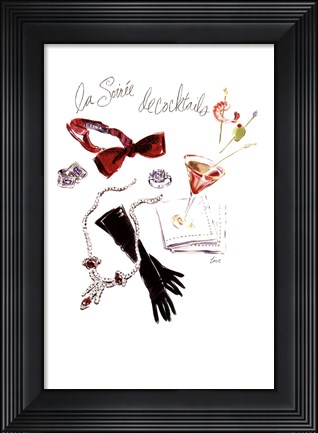 Framed La Soiree de Cocktails Print