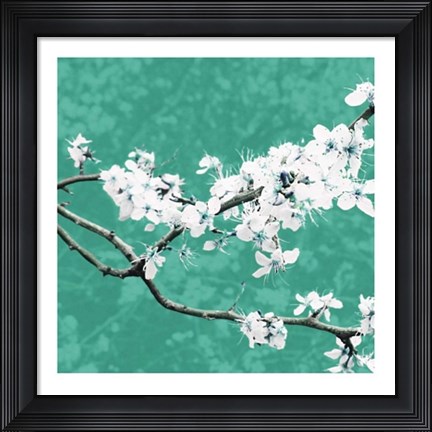 Framed Blossom in Green Print