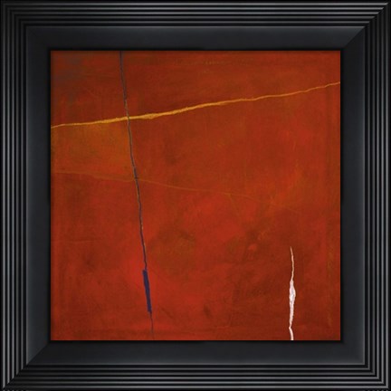 Framed Abstract in Red Print