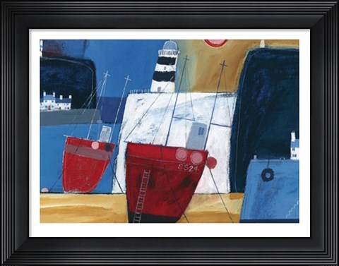 Framed Two Red Boats Print