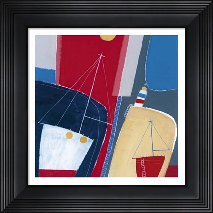 Framed One Red Boat Print