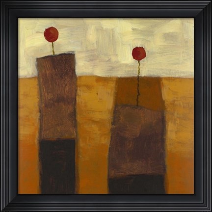Framed Two Red Flowers Print