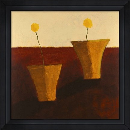 Framed Two Yellow Flowers I Print