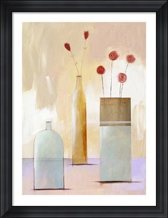 Framed Still Life on Blue Table Print