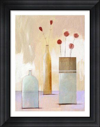 Framed Still Life on Blue Table Print