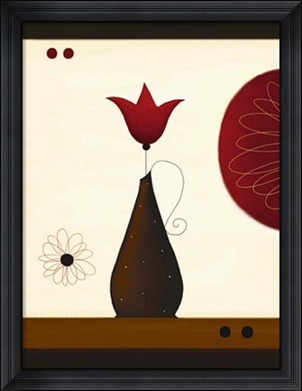 Framed Single Red Tulip Print