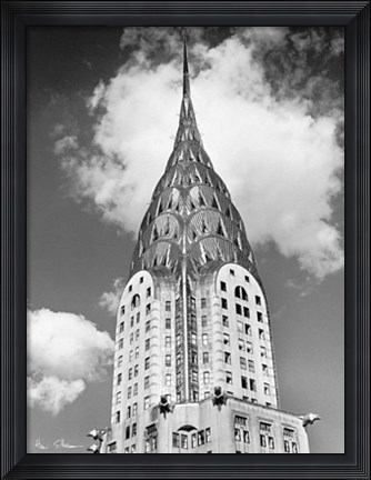 Framed Top of Chrysler Building Print