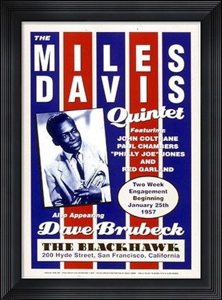 Framed Miles Davis Quintet: Blackhawk San Francisco, 1957 Print