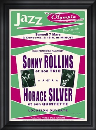Framed Sonny Rollins &amp; Horace Silver, Paris, 1964 Print