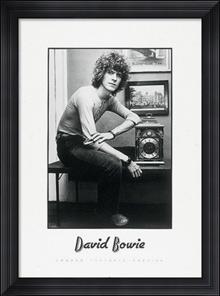 Framed David Bowie, curly hair Print