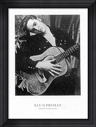 Framed Elvis, with guitar Print