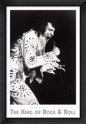 Framed Elvis, performing in Vegas Print